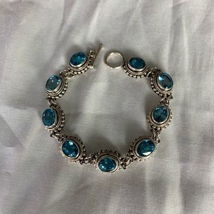 Blue topaz and sterling bracelet.